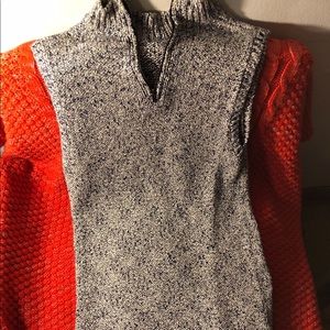 Blue with White mid zip up sleeve less dress